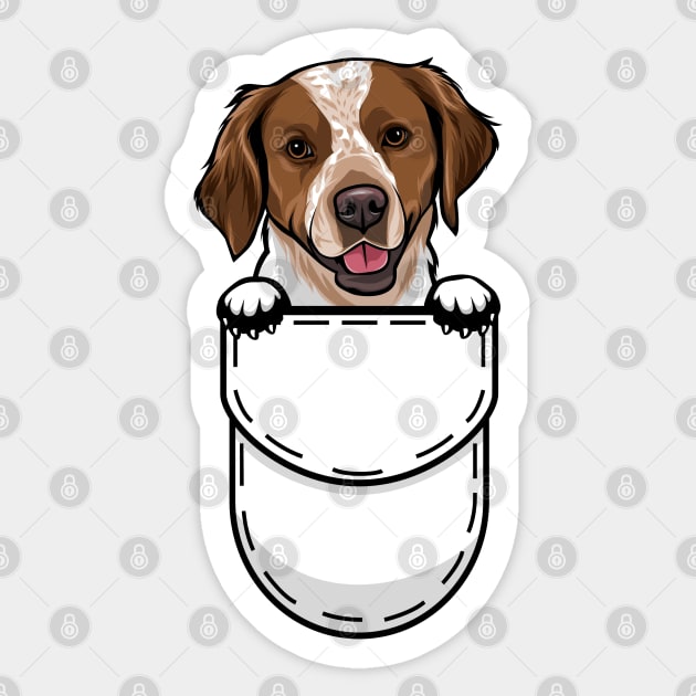 Funny Brittany Spaniel Pocket Dog Sticker by Pet My Dog